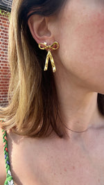 Load image into Gallery viewer, Bows cute dangle earrings
