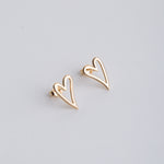 Load image into Gallery viewer, Heart 18k goldfilled studs
