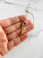 Load image into Gallery viewer, Be Brave key necklace
