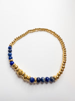 Load image into Gallery viewer, Lapis Lazuli, Black Crystal &amp; Turquoise Bracelet
