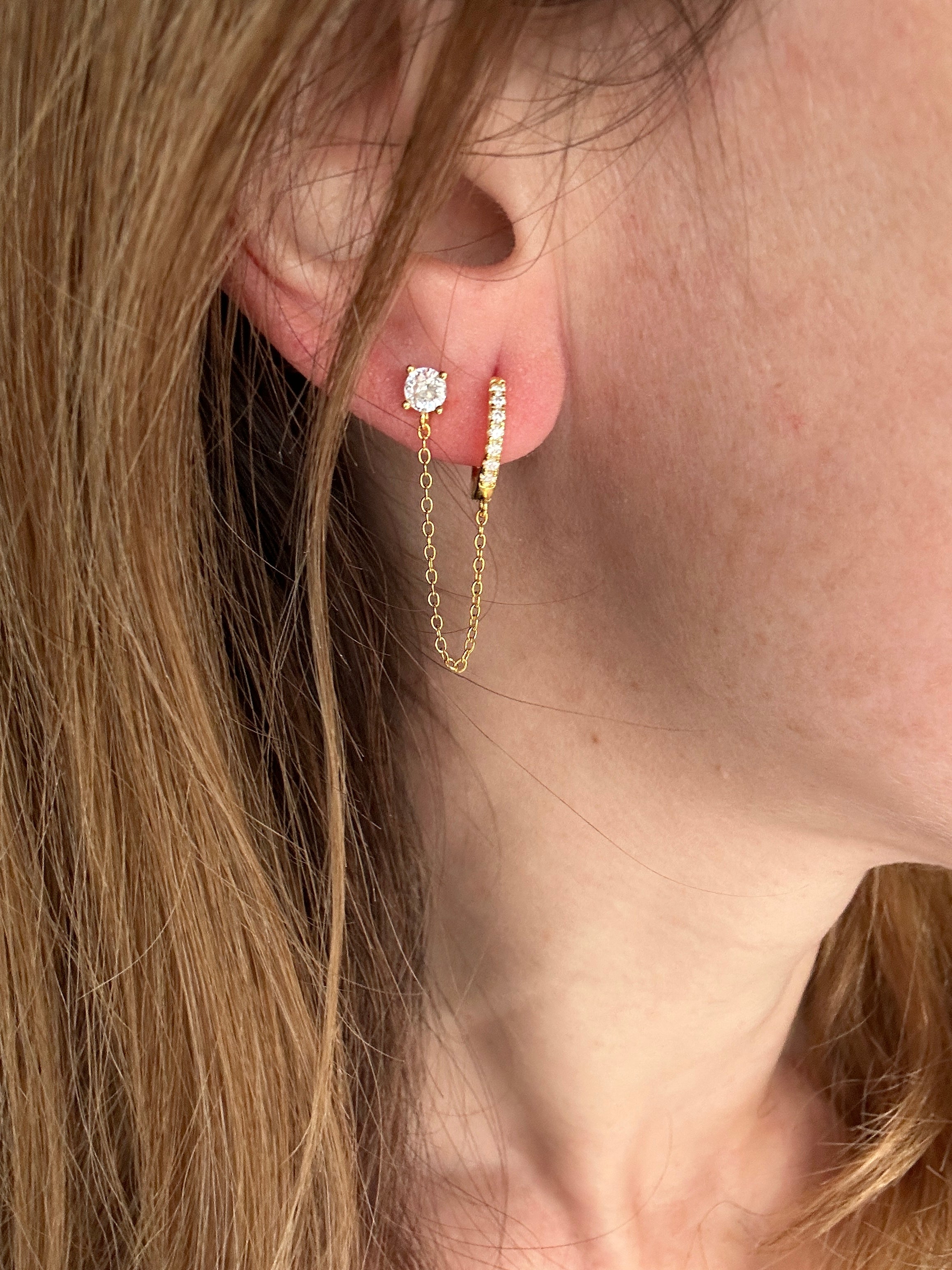 Dual chain earring