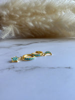 Load image into Gallery viewer, Mini turquoise hoops
