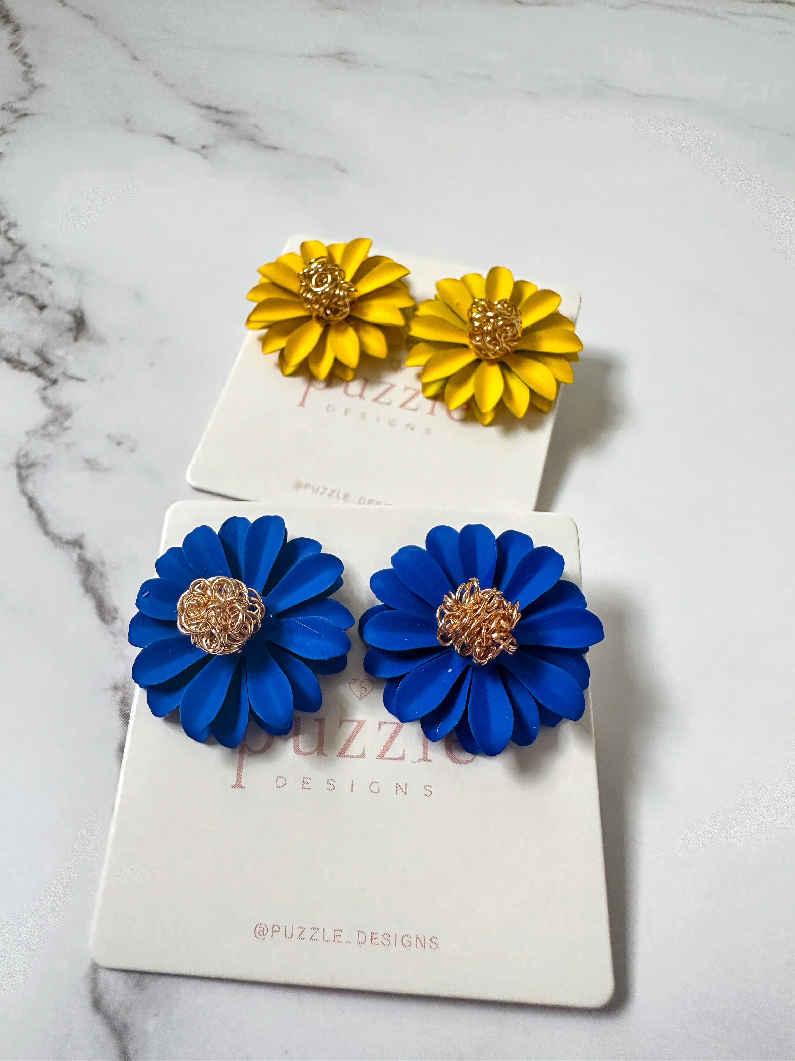 Colourful flower studs