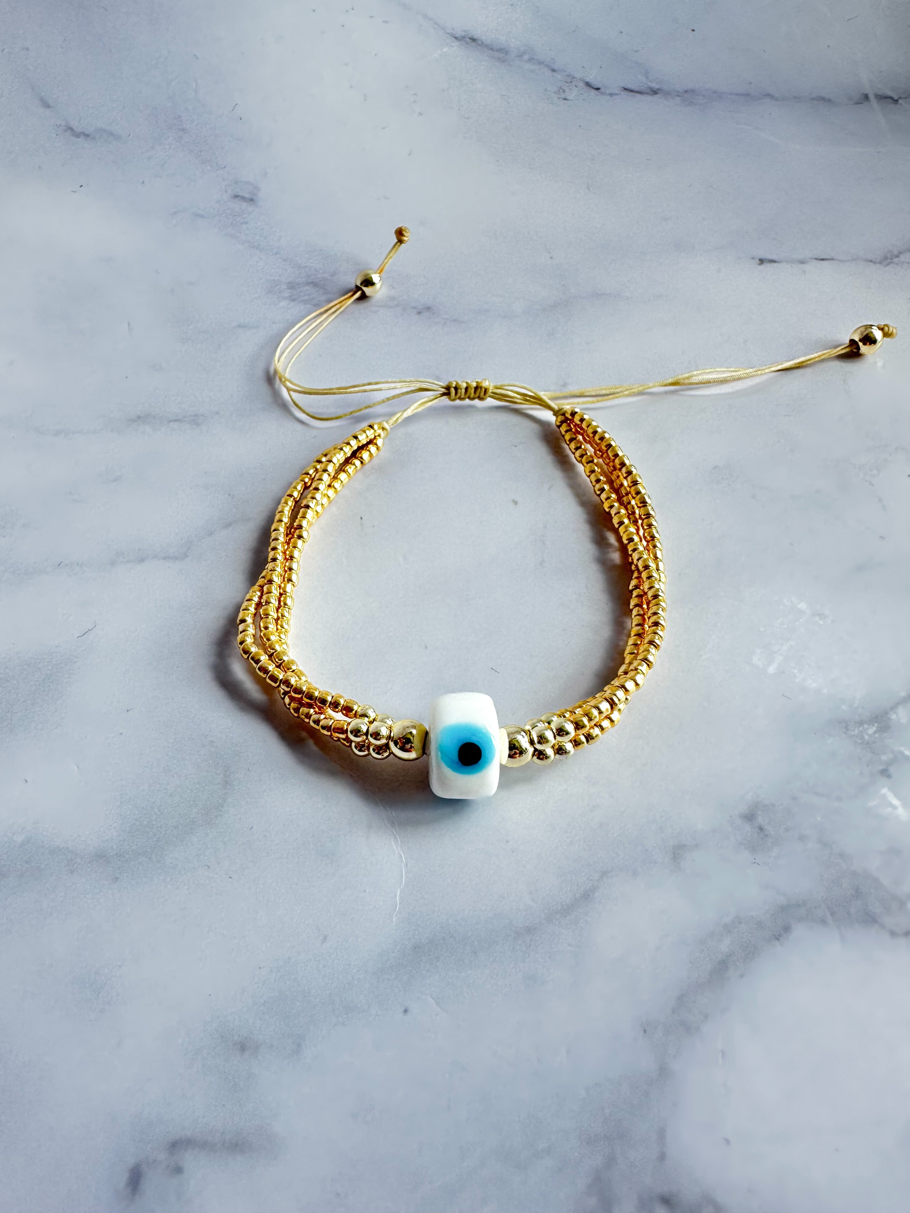 Evil eye gold bracelet
