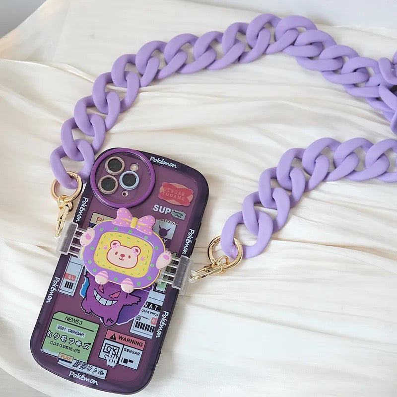 Universal thick Purple Matte chain lanyard (case not included)