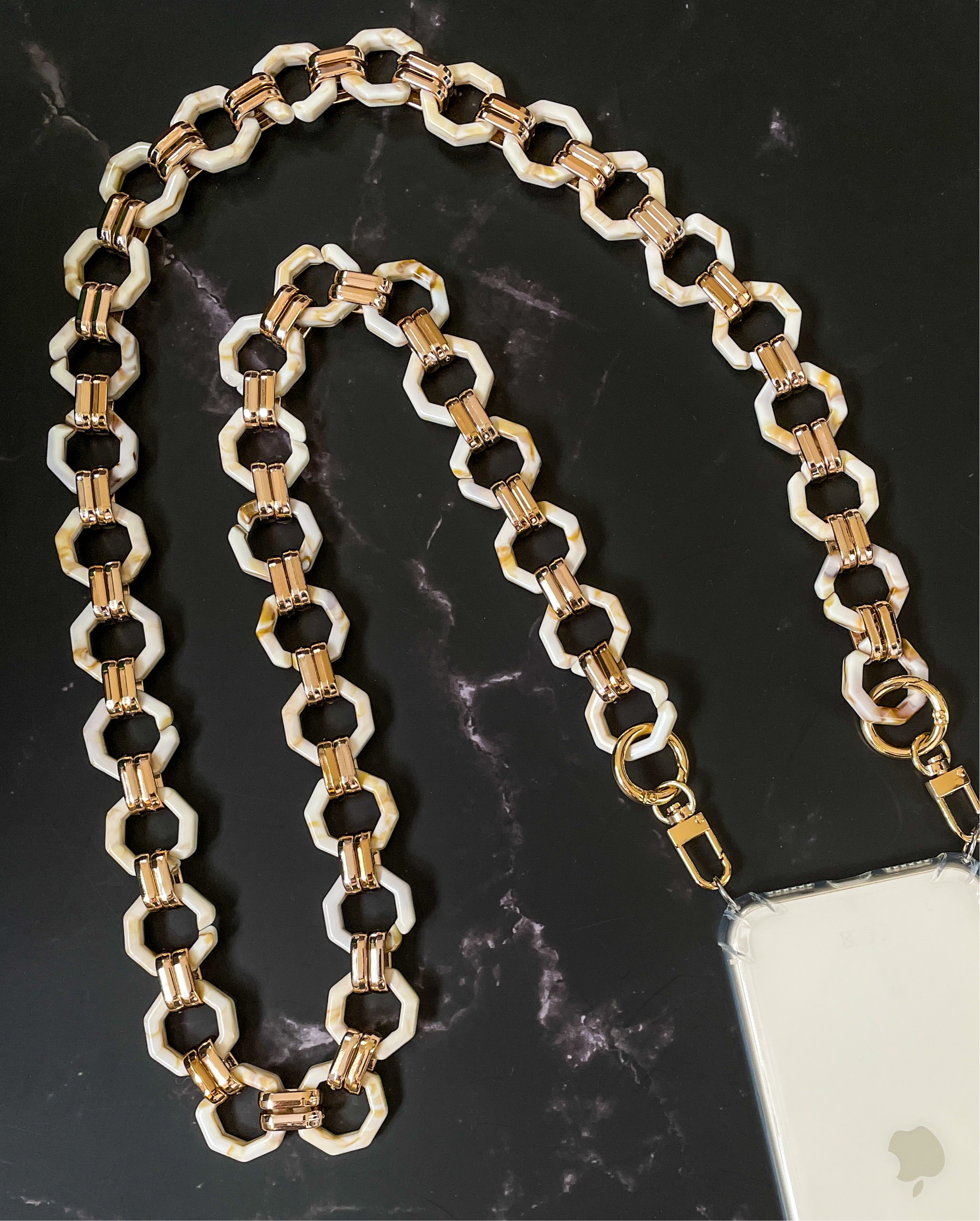 Universal Phone Chain Beige Marble(case not included)