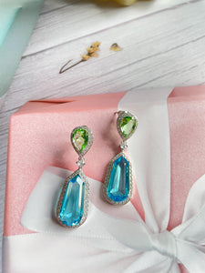 La Quinta Green and Blue Maxi Earrings
