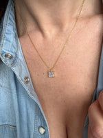 Load image into Gallery viewer, Dainty Crystal Square Diamond Necklace
